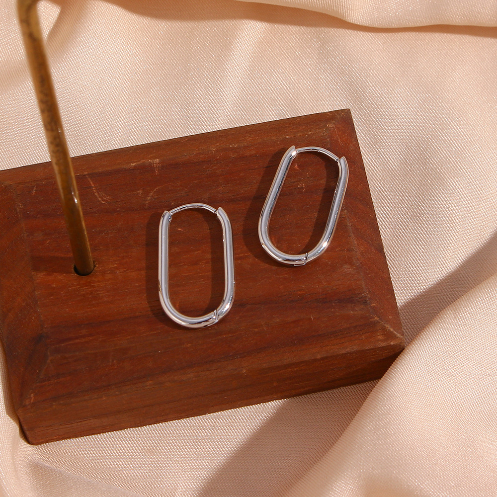 Simple Style Geometric Stainless Steel Earrings Plating Stainless Steel Earrings