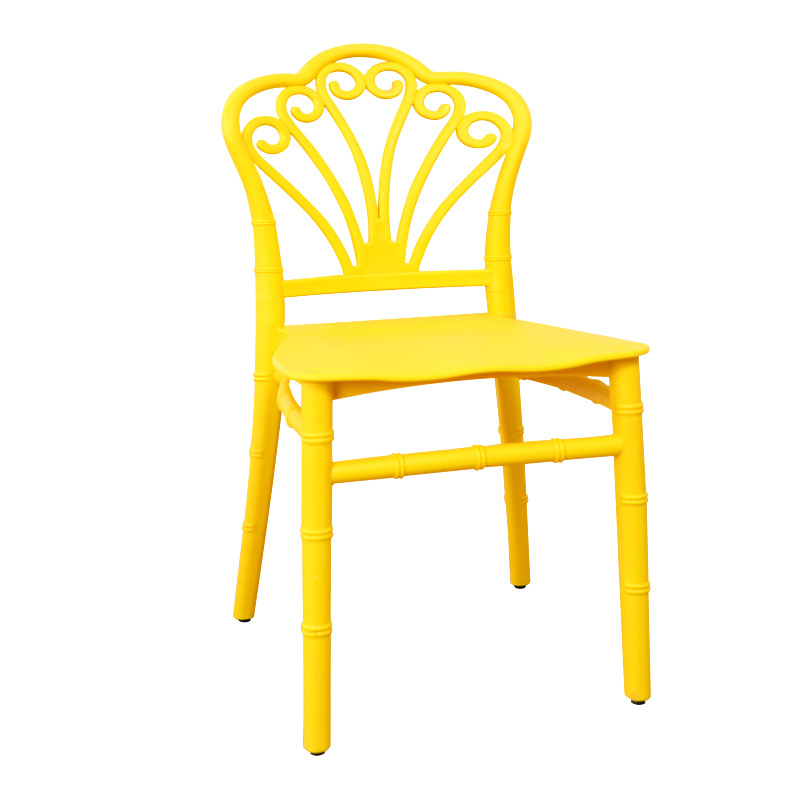 Silla de bambú para niños de plástico bebé simple color PP kindergarten silla moderna simple hogar respaldo comedor silla BB