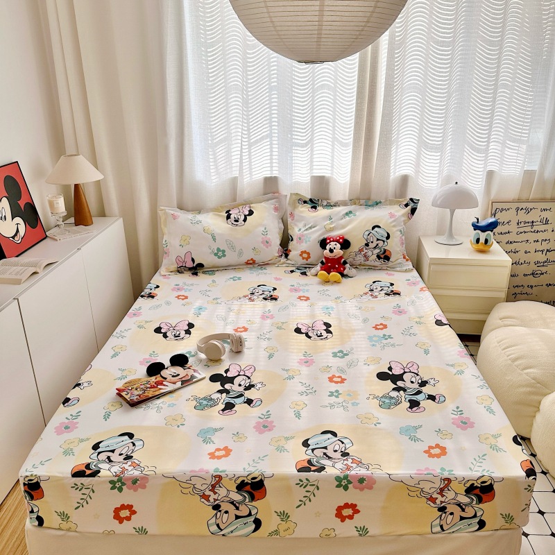 Protector de colchón ajustable con estampado cepillado, suave al tacto, antideslizante, para cama individual/doble, de Disney.