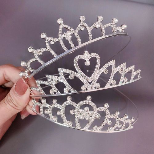 New children's rhinestone crown hair hoop hair comb cute princess girls hair accessories baby crown hair accessories bridal headwear