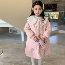 女童爱心绗棉外套背心裙两件套韩版童装2023冬季新款儿童甜美套装