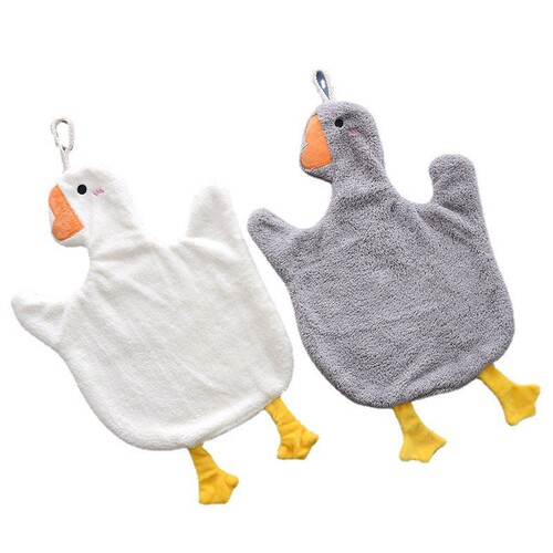 Big Goose Hand Towel Kitchen Water Absorbent Hanging Hand Wipe Rag Children's Cute Towel Bathroom Hand Towel