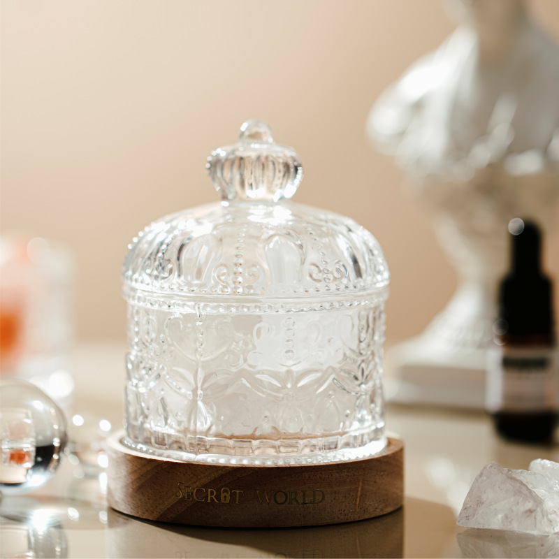 cristal natural vidrio transparente lata desmagnetizante tazón de cristal blanco piedra aromática piedra dilatadora decoración desmagnetizante