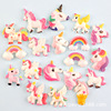 Cream rainbow epoxy resin with accessories, phone case, materials set, hair accessory, unicorn, handmade