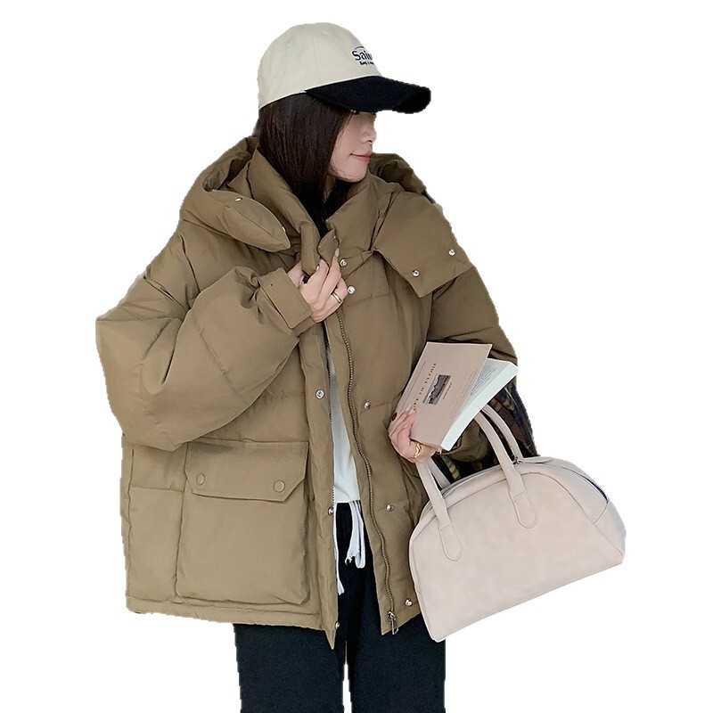 棉服女今年流行羽绒棉服女冬韩版连帽工装2025年港风加厚棉衣外套|undefined