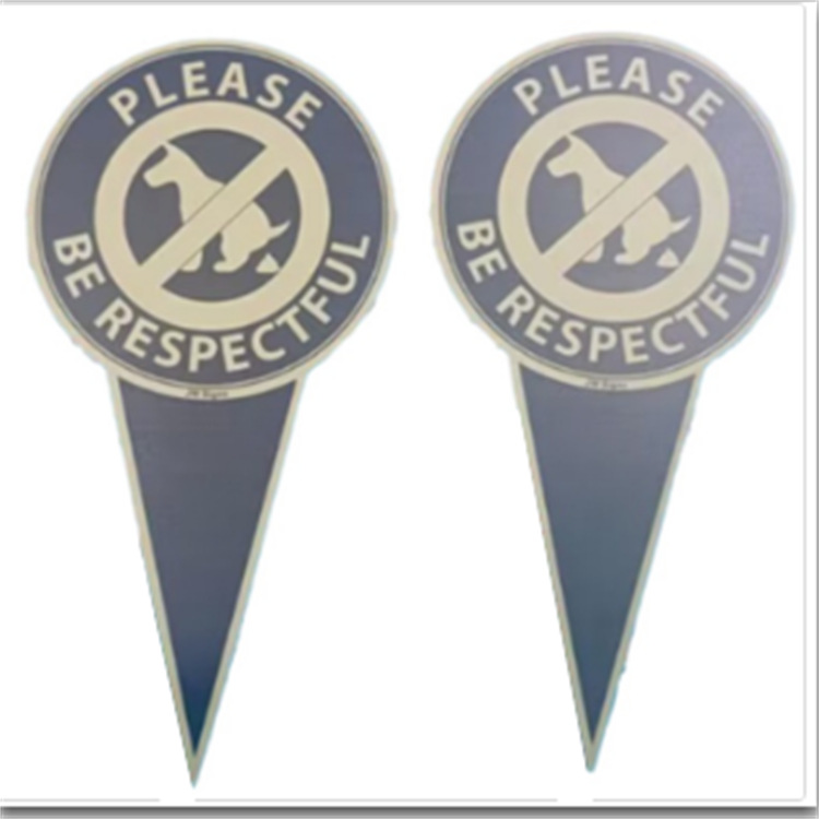 亚马逊外贸铝板双面烤漆遛狗警示牌 价格优惠花草牌厂家销售