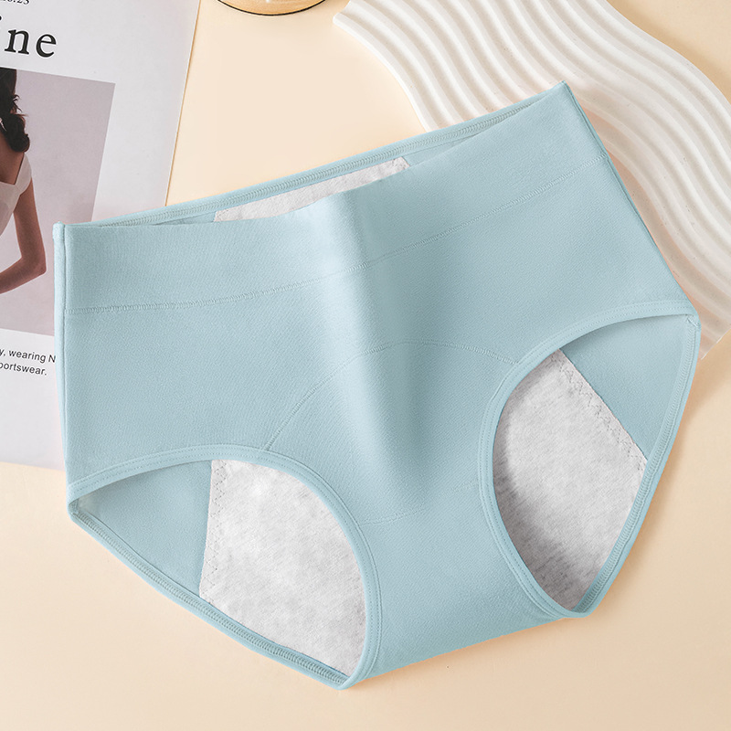 Fisiología de algodón puro para damas, período menstrual, antibacteriano, tres capas, a prueba de fugas, cintura media y alta, bragas triangulares especiales para tías