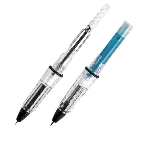 Heiren fountain pen type gel pen replaceable ink bag can absorb ink ballpoint pen straight liquid ballpoint pen bullet tip needle tube