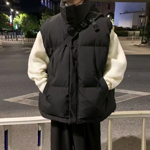 Men's Vest Winter Thickened Collar Cardigan Sleeveless Waistcoat Warm Loose Casual Cotton Jacket Cotton Jacket