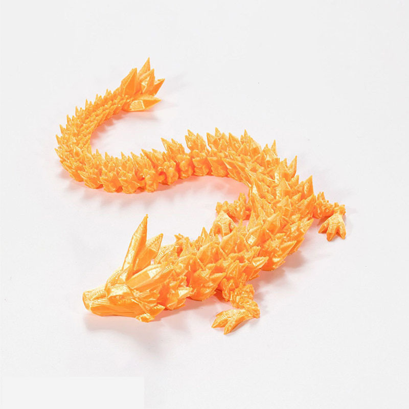 3Dプリント玩具クリスタルドラゴン、可動関節一体成型装飾置物、神龍トレンディグッズ、越境専用|undefined