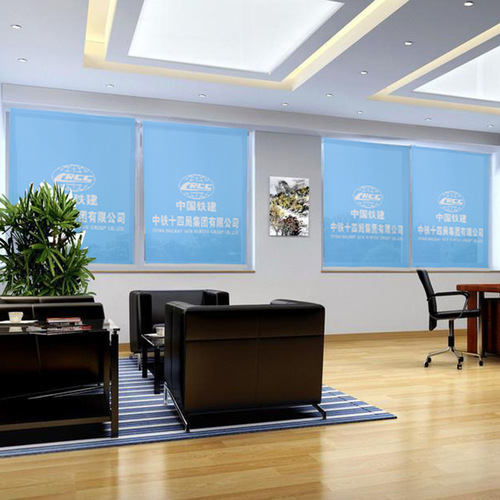 Curtain roller blind engineering office advertising logo electric hand-pull finished pull-type lifting blackout sunshade cloth
