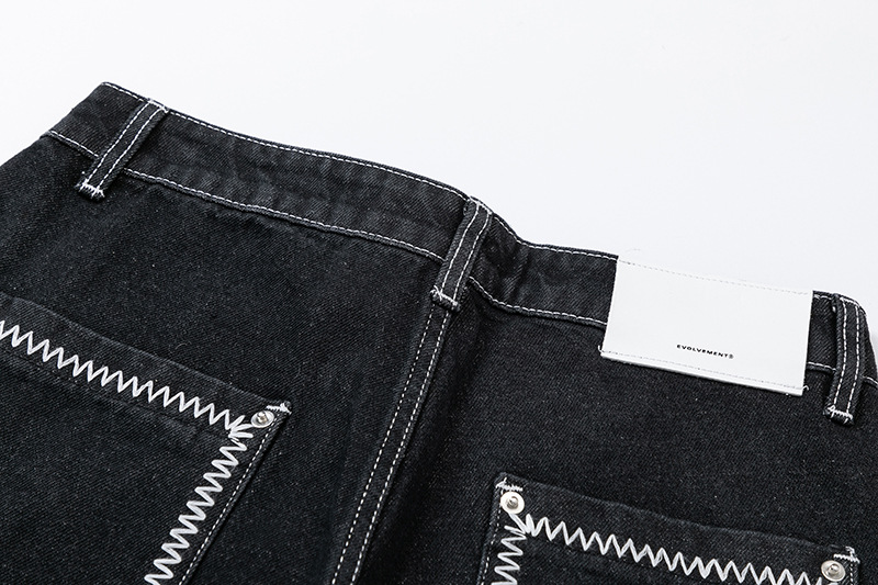 Moderno Ian 24 Autunno Uomo Nuovo Stile Americano Versatile Semplice Alta Qualità Jeans Bright Thread_voghion.com