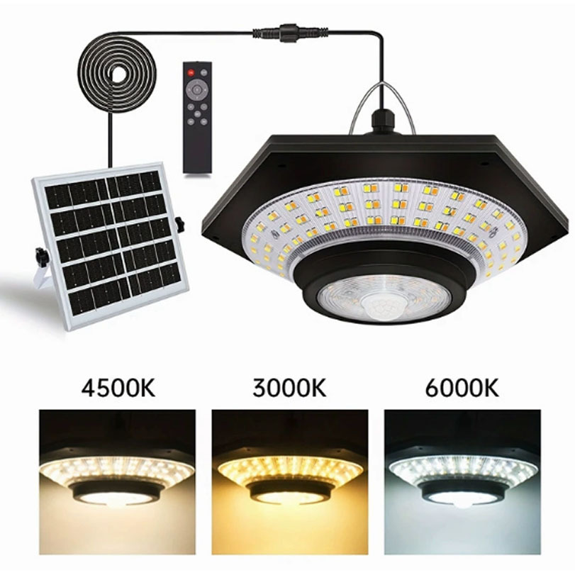 Nuevas luces solares LED para exteriores, luces de patio 4+1, luces de garaje tipo dividido, luces de calle para interiores y exteriores