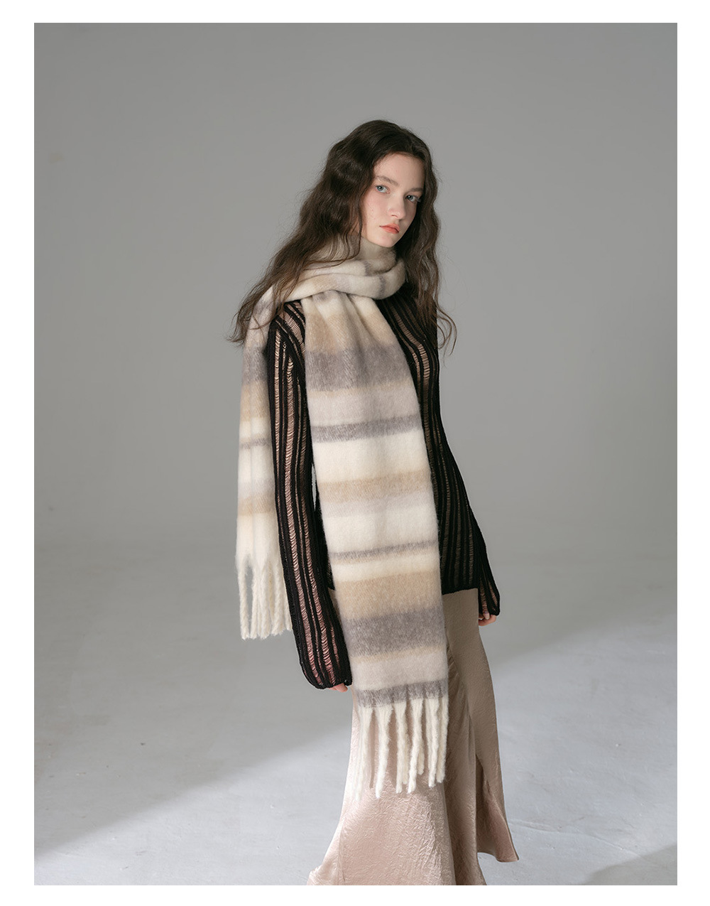 Imitation Cashmere Fringe Scarf For Women Soft Winter Shawl Bib_voghion.com