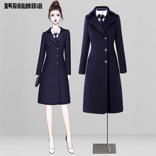 职业毛呢大衣女中长款物业客服工装呢子外套售楼部工作服秋冬加厚