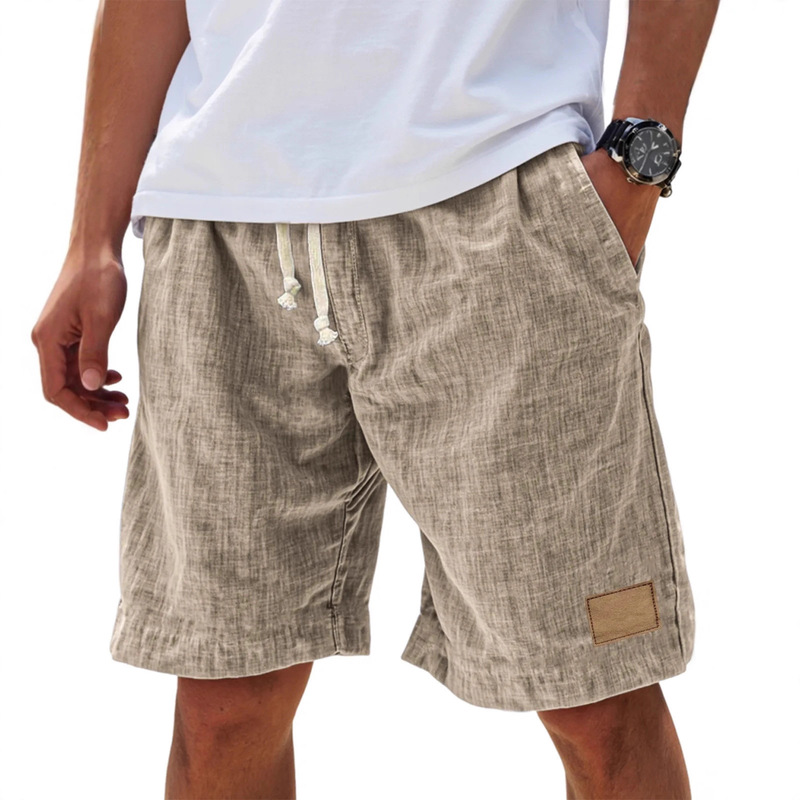 2025 Cross-Border Amazon New Men's Retro Breathable Printed Loose Holiday Shorts Fashionable Casual Shorts