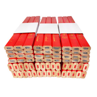 Shancheng woodworking pencil commonly used red heart flat head thick core square wide flat woodworking tools complete collection marking pen drawing pencil