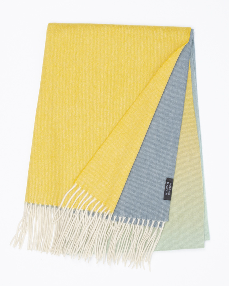 Mongolia Interior nuevo estilo 35 ancho bufanda de cachemira pura otoño e invierno engrosada hombres y mujeres de manga larga degradada europea y americana