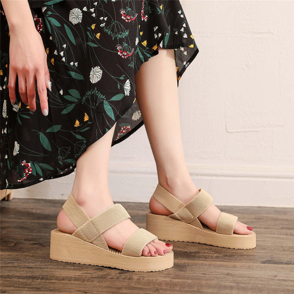 Title 5, Kadın Yeni Moda Çapraz Askılı Trend Kalın Taban...