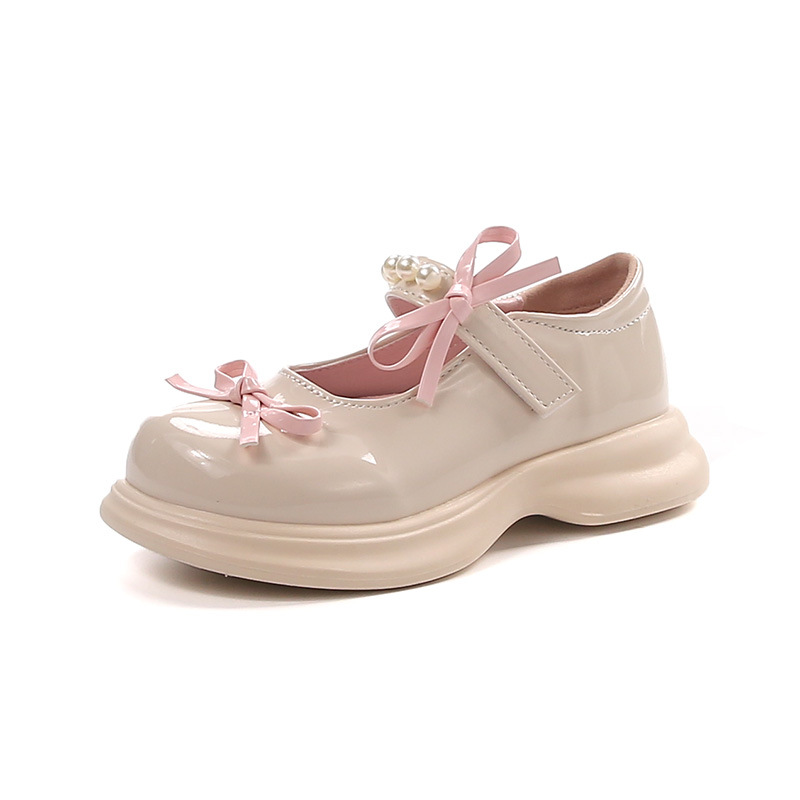 Zapatos de cuero para niñas 2026 primavera nuevo arco de estilo extranjero Lolita zapatos de princesa zapatos negros zapatos de actuación