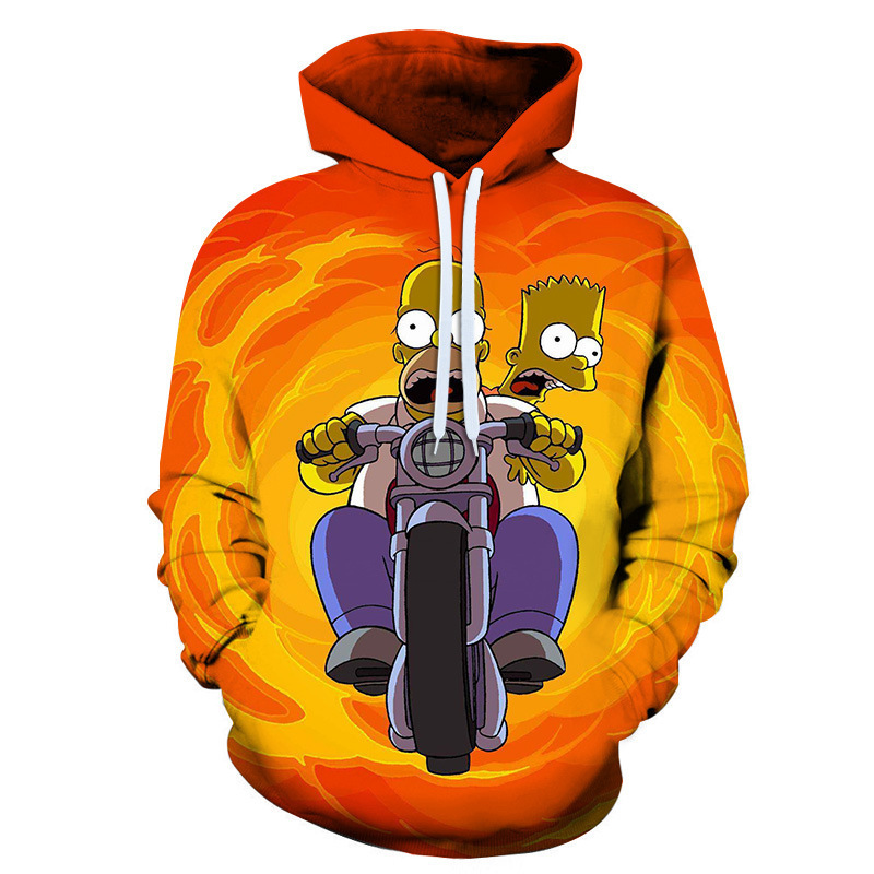Cross-Border Trend the Simpsons 3D Digital Printing Men's Casual Sports Sweatshirt