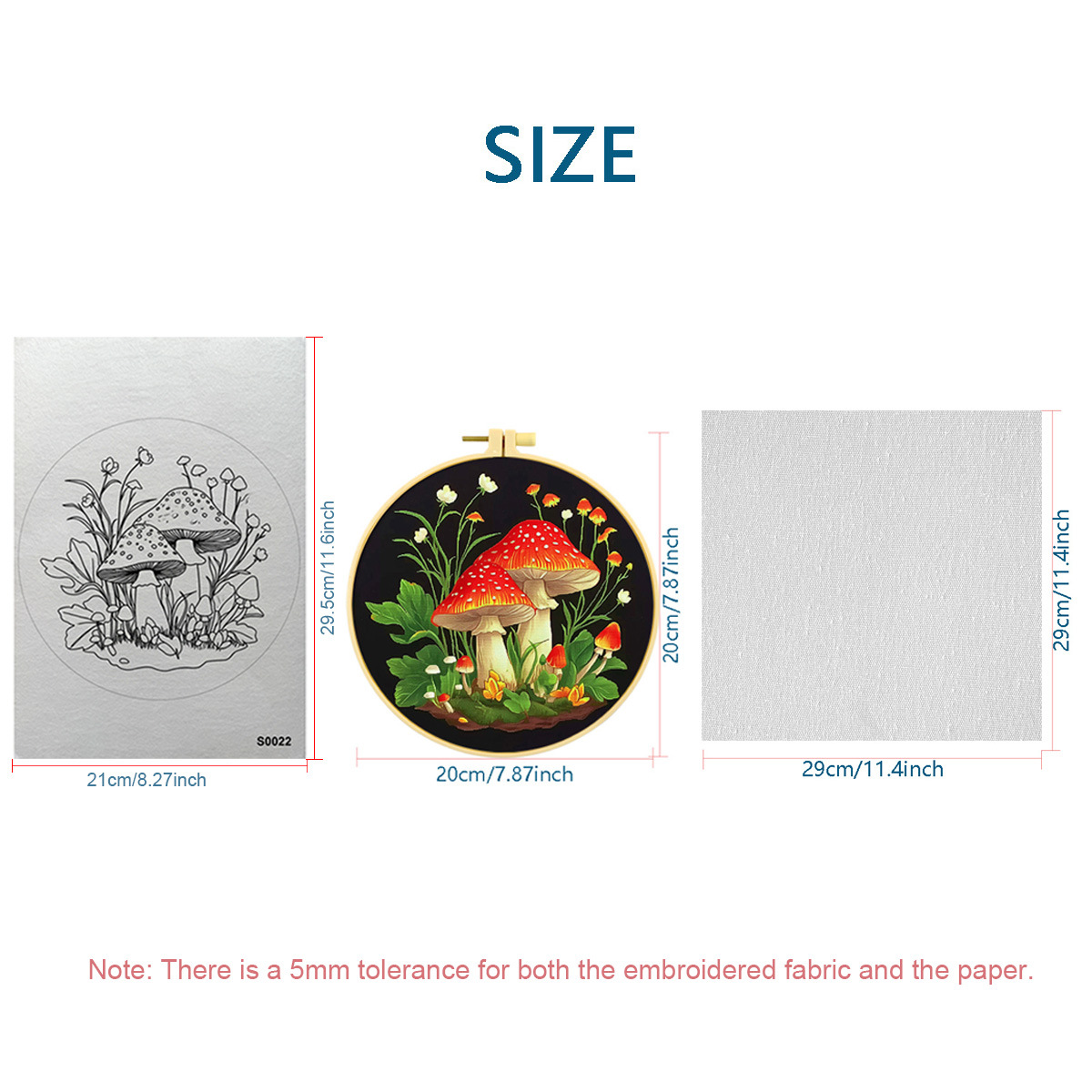 ✅ Transfronterizo inglés diy bordado primavera hongos agua papel de material de bordado manual paquete de bordado adhesivo auxiliar