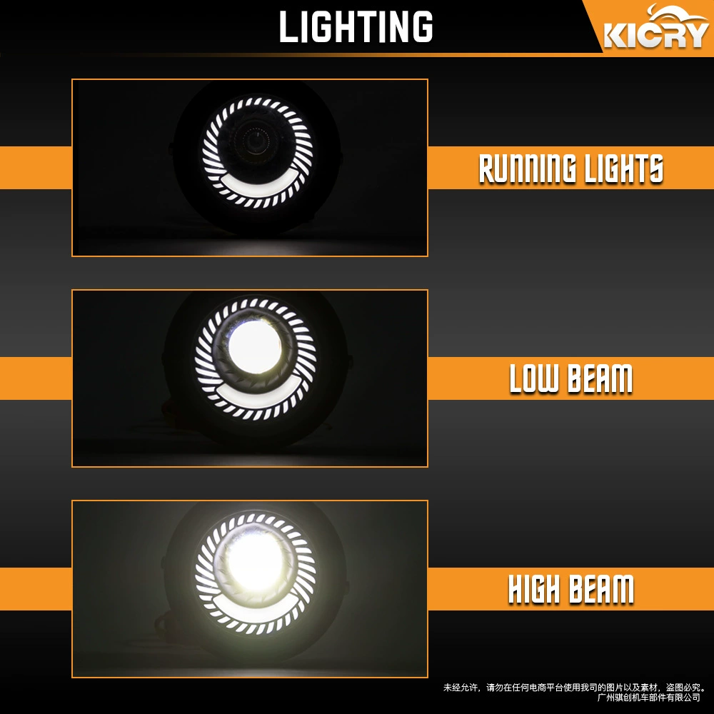 Мотоциклетная фарa Вортекс формы 6,5-дюймовая LED передняя фара Harrarine LED головной свет ретро металлическая металл LED фары