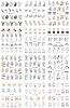 New BY cross -border nail watermark sticker love smiley face Eye nails sticker black geometric line water transfer stickers