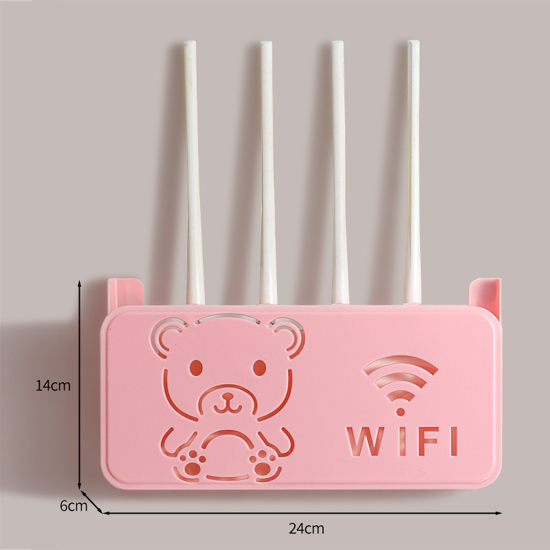 路由器收纳盒免打孔墙上wifi置物架家用客厅墙上收纳架电线整理盒|undefined