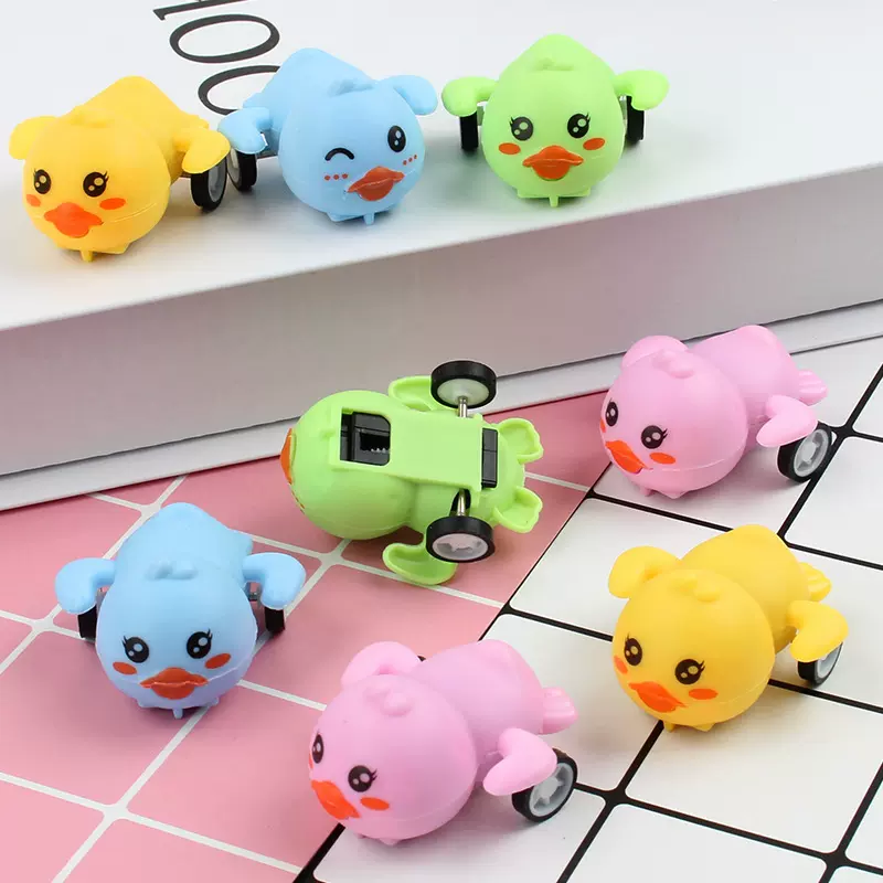迷你鸭子小汽车小黄鸭惯性回力车卡通动物男女儿童幼儿园礼品玩具