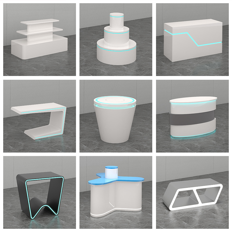 展厅展台展示台烤漆体验桌科技感公司产品展示柜中岛柜陈列柜