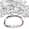 Acrylic square beads with letters, early education, English letters