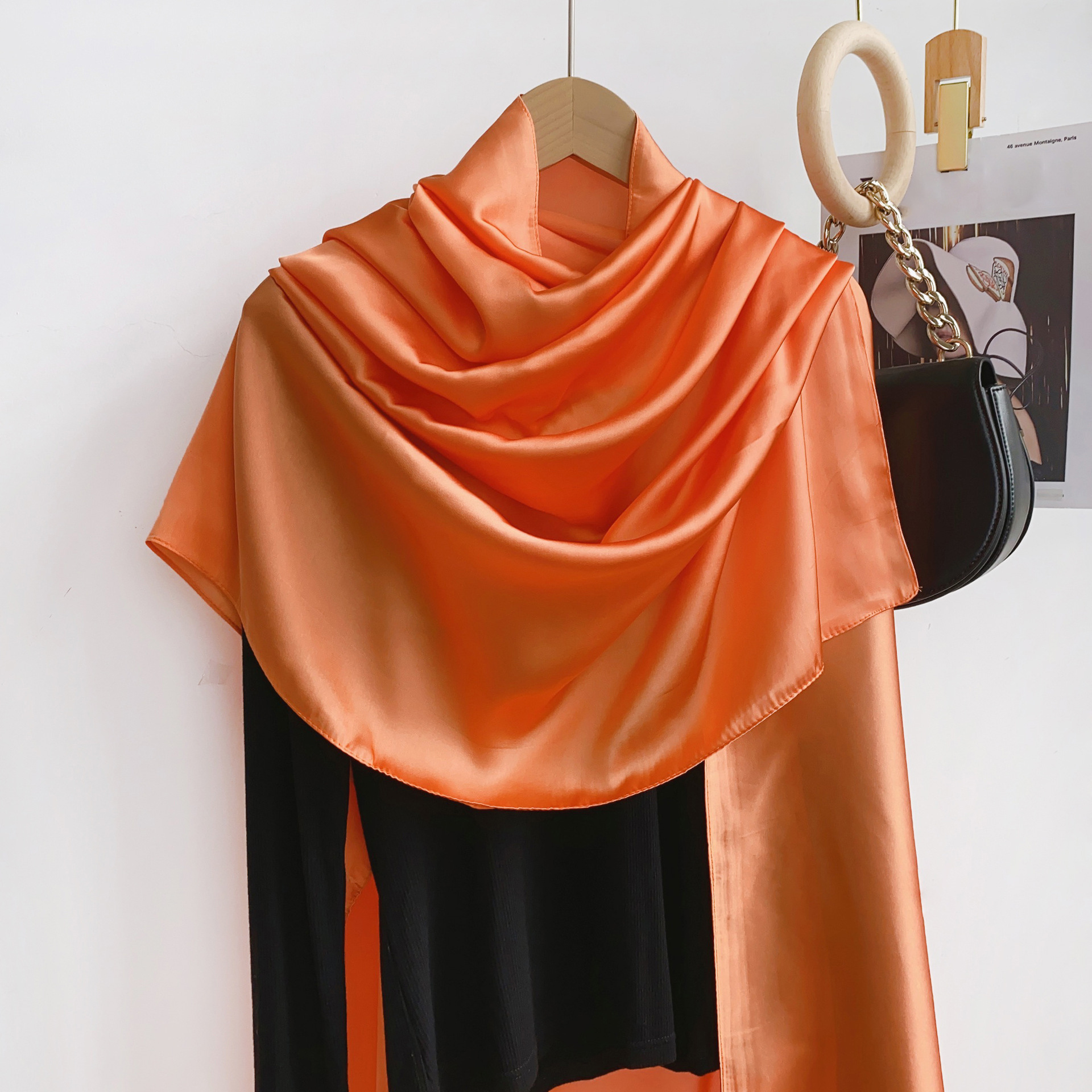 Verano delgada de gran tamaño bufanda desierto viajes protector solar chal estilo étnico bufanda seda artificial color sólido bufanda para las mujeres