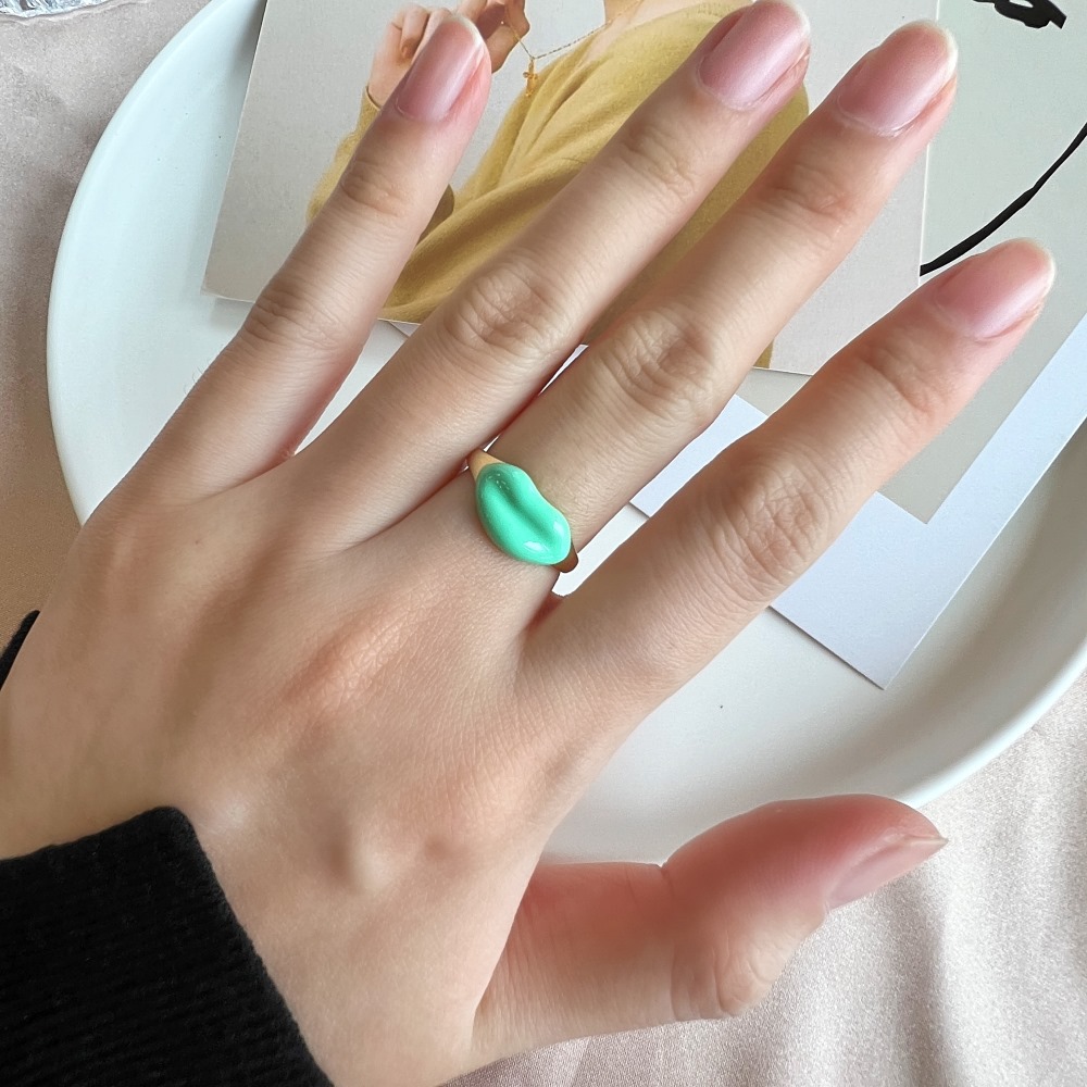 Cartoon Style Lips Sterling Silver Plating Rings 1 Piece