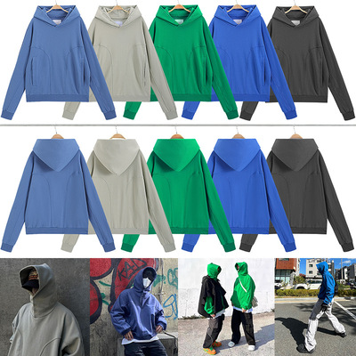 重磅GRAILZ早春美式复古潮牌纯色vibe风宽松情侣连帽卫衣男hoodie