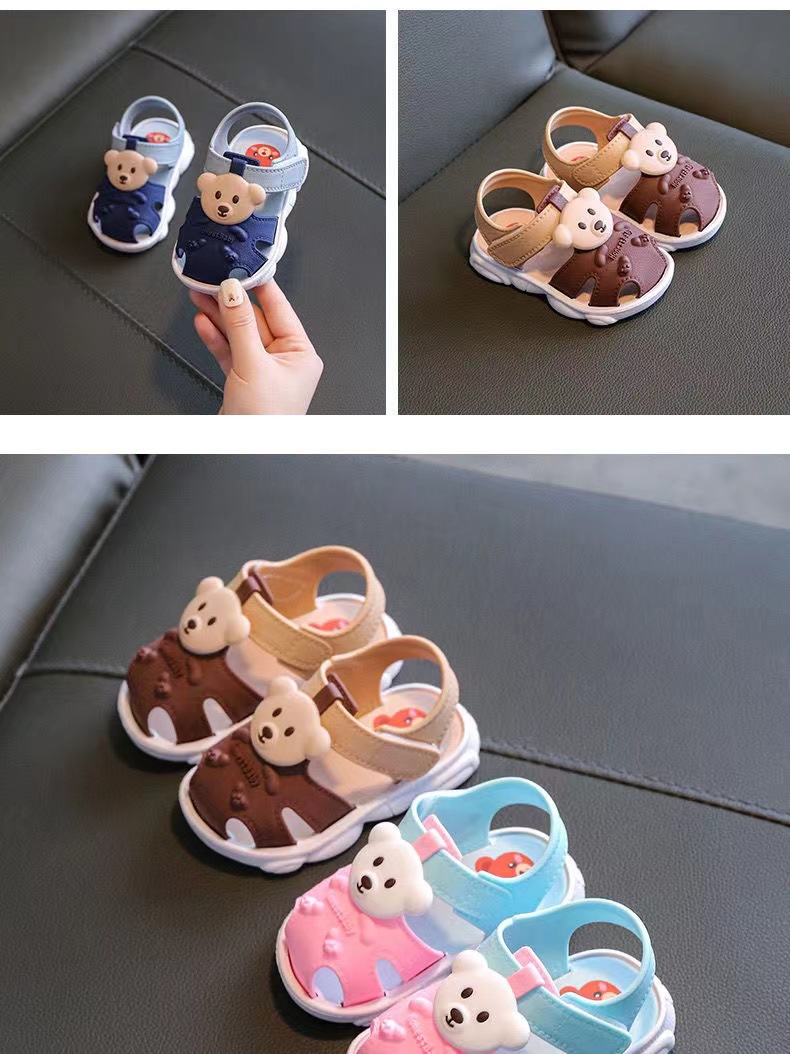 Kid's Cartoon Style Bear Round Toe Casual Sandals display picture 4