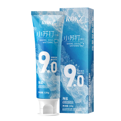 Sea Salt Baking Soda Whitening Toothpaste for Yellow Stain Removal and Bad Breath, with Hydroxyapatite, Tobacco Stain Removal, Nicotinamide, and Probiotics