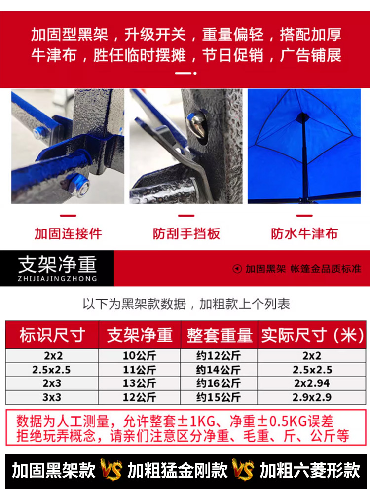 Outdoor Advertising Four Leg Tent Umbrella Folding Canopy Telescopic Awning Canopy Stall Four Corner Large Umbrella