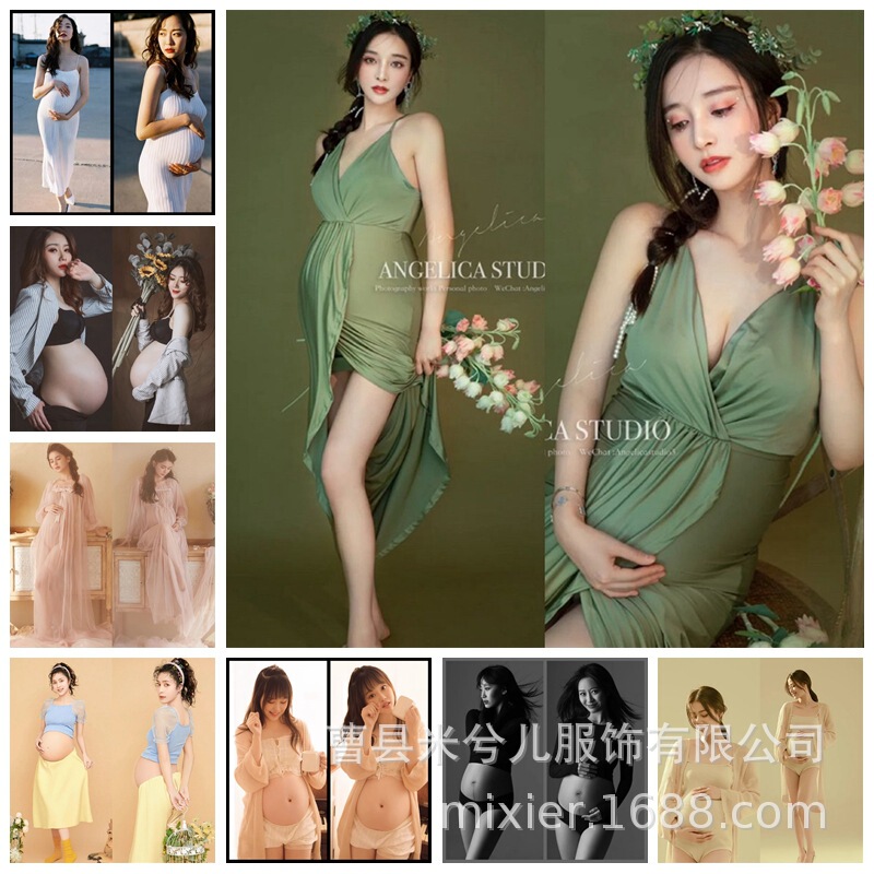 New pregnant mother photo photography maternity photo dress Studio Art Photo Fashion pregnant woman photo photo theme clothing