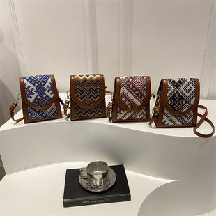 Ethnic classic purse, retro one-shoulder bag, wallet, ethnic style