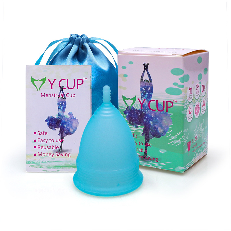 跨境现货硅胶月经杯 女性经期可替代卫生巾棉条大姨妈杯  月事杯