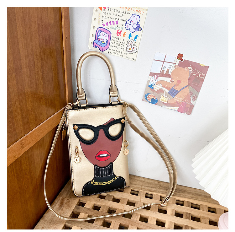 345g Weight Cotton Lining Material Sewing Thread Fashion Element Zipper Closure Type Single Shoulder Strap Strap Type Crossbody Bag Bags Type Casual, Shopping Occasion Pu Leather Material Human Pattern All Seasons Season Women's Gender Streetwear Style Square Shape Medium Size Women's Medium Pu Leather Human Streetwear Sewing Thread Square Zipper Crossbody Bag 40