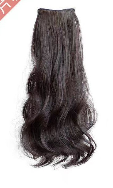 Peruca de cabello largo de mujer tipo tres piezas de imitación de cabello humano largo ondulado cabello largo recto flojo aumento de cabello invisible extensión de cabello sin rastro