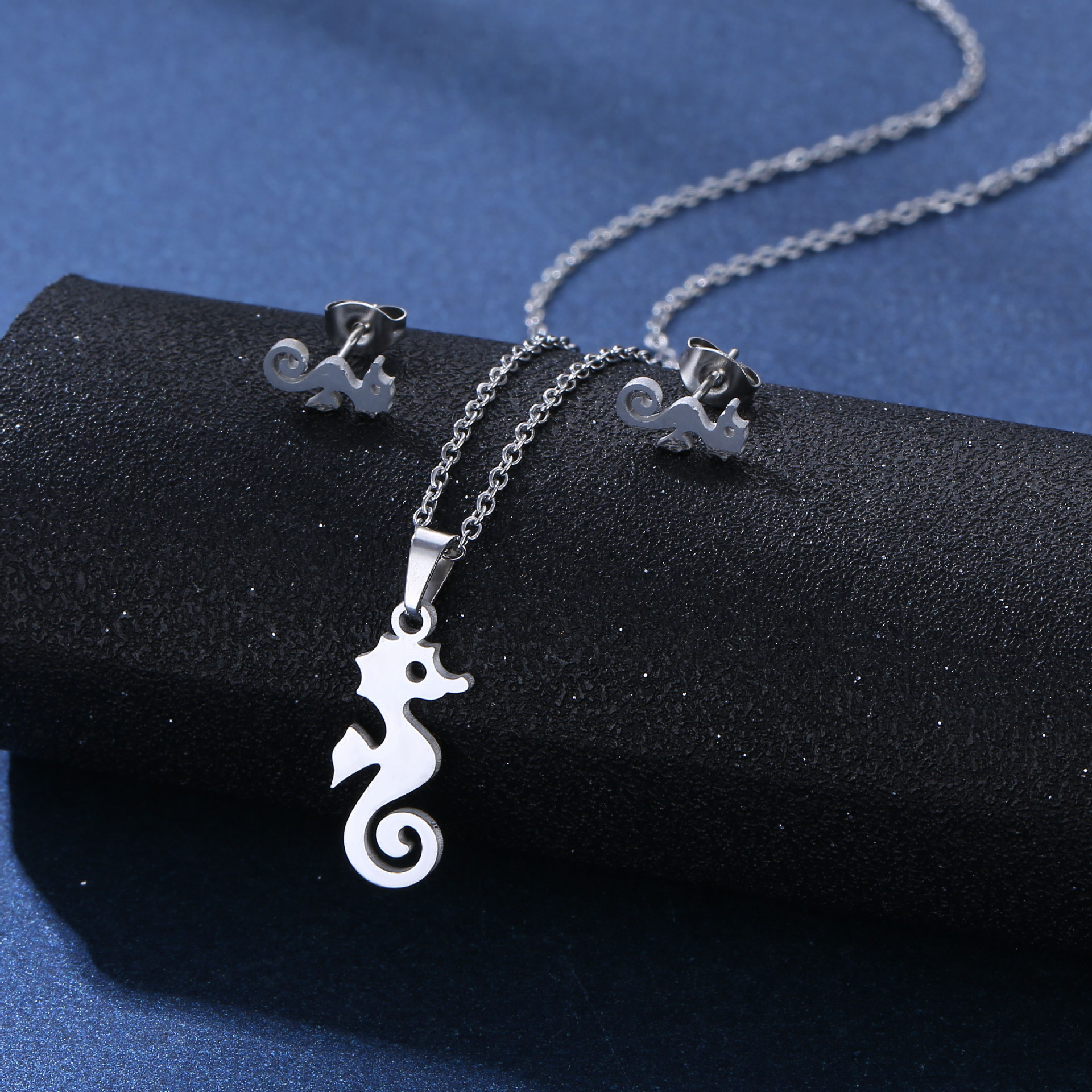Einfacher Stil Pentagramm Stern Elefant Rostfreier Stahl Ohrringe Halskette 3-teiliges Set display picture 5