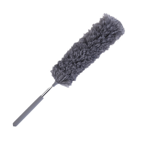 Manufacturer wholesale stainless steel retractable dust duster bendable fiber small duster household dust sweeping feather duster