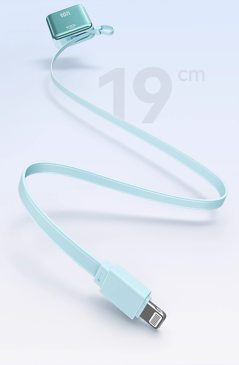 Cross-Border 120W Super Fast Charging Power Bank Compact Portable 20000mAh Built-in Cable Mobile Power Bank with Lanyard Gift