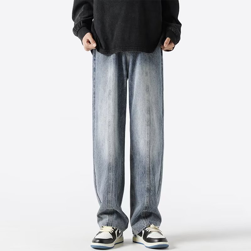 Estilo de Hong Kong hombres de moda verano nuevo estilo 2024 personalidad alfabeto jeans hip-hop ins marea calle alta tendencia pantalones guapos