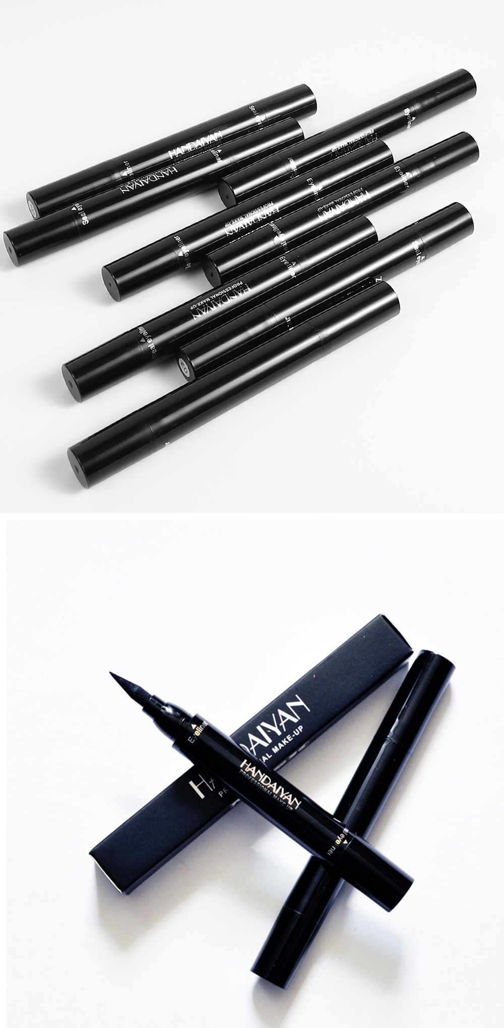 Triangular eyeliner seal color handaiyan eyeliner liquid pen, waterproof, sweat-proof, quick-drying cross-border double-head eyeliner pen undefined