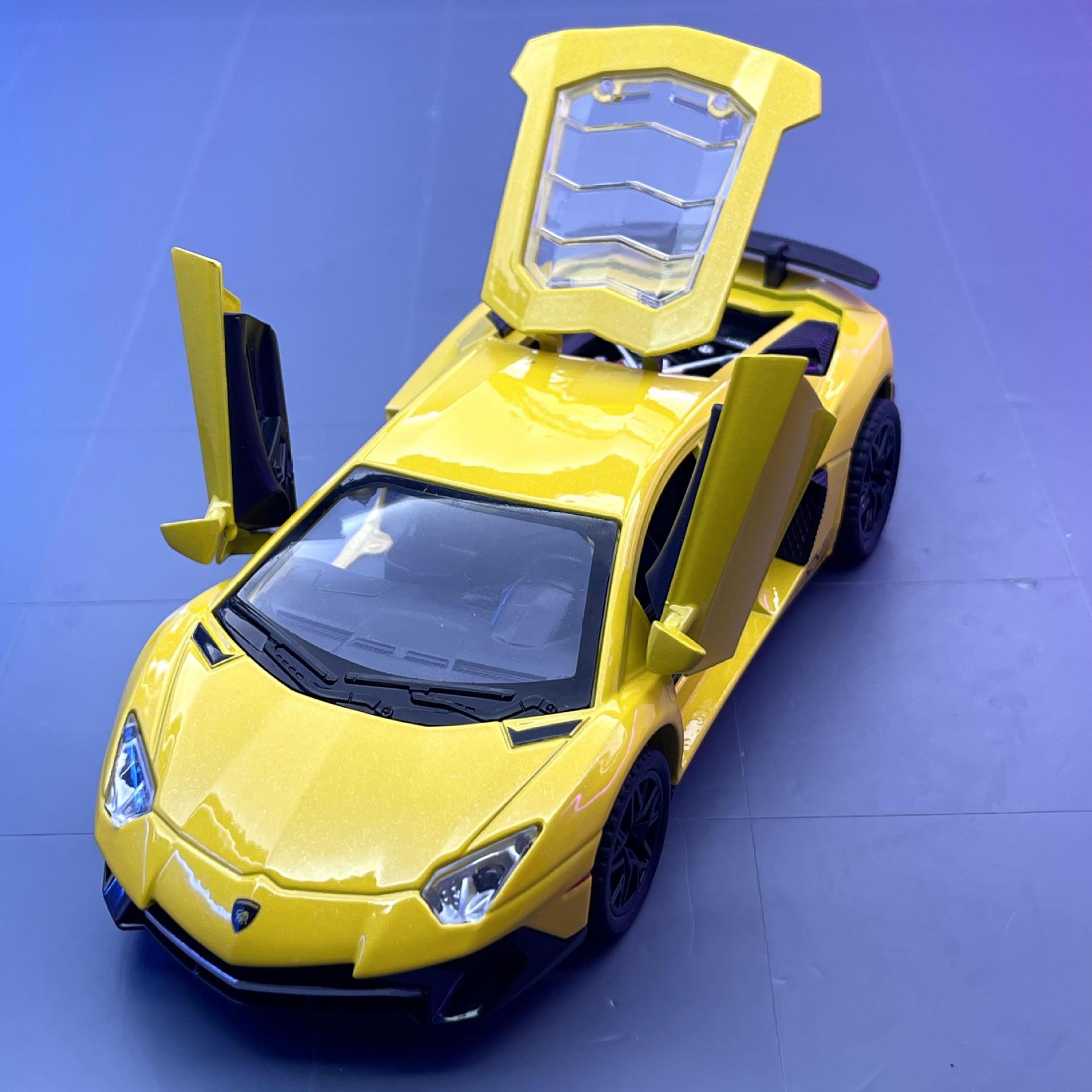 (A granel) Jianyuan aleación coche modelo 1:32 Lanbo LP750 pull back iluminación efecto de sonido juguete modelo de coche deportivo producto