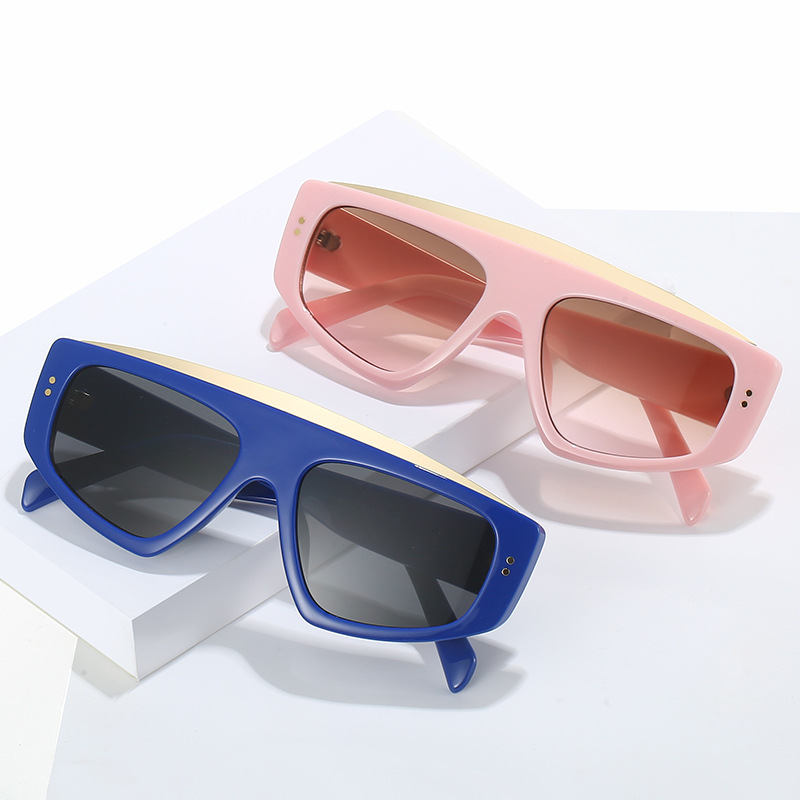 New Personalized Triangle Frame Sunglasses Fashion Rice Nail Men's and Women's Trend Sunglasses Versatile Sunshades 492_voghion.com